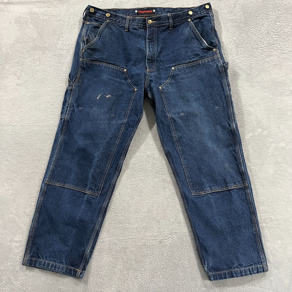 Tough Duck Jeans Mens 42x32 (fit 42x30) Double Knee Relaxed Fit Workwear